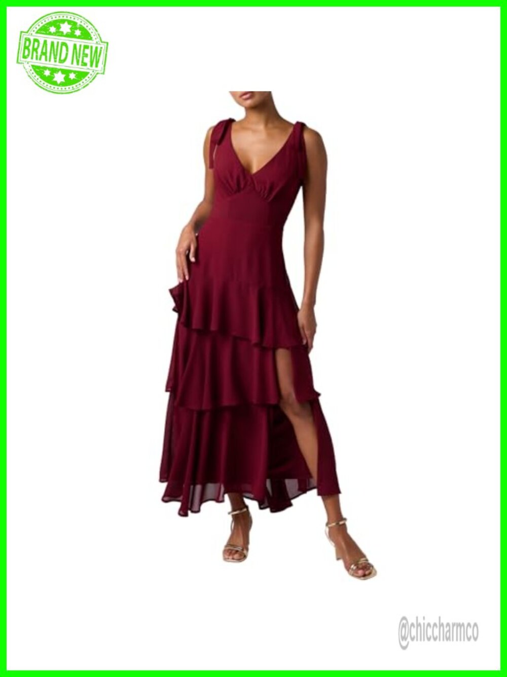 Lulus Arya Tiered Chiffon Maxi Dress Wedding Guest Formal